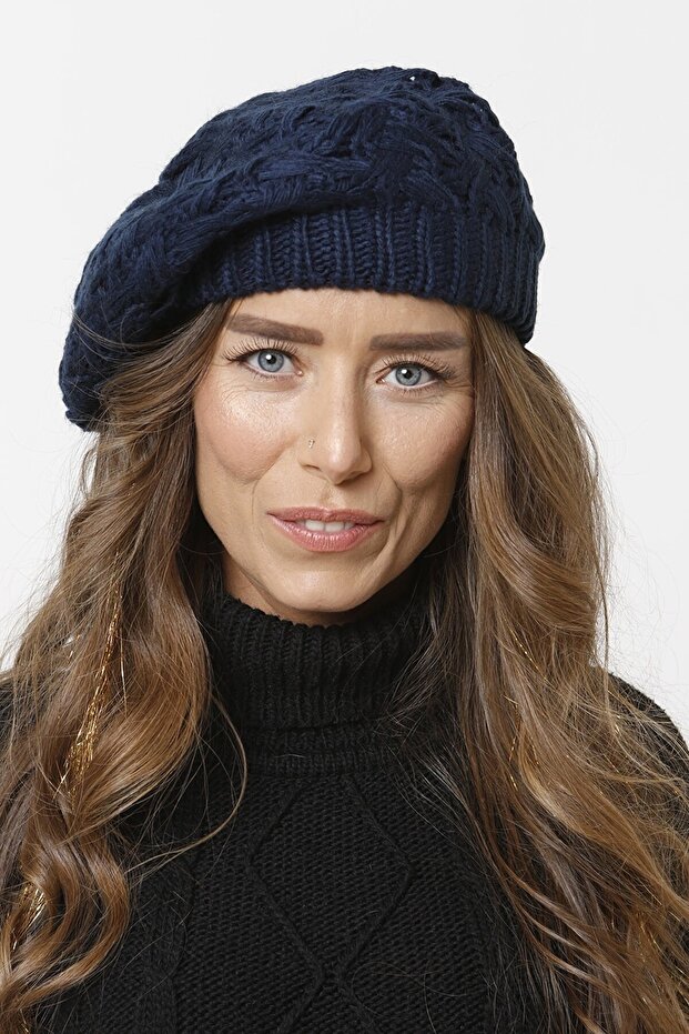 Painter Model Braided Knitwear Winter Women's Colorful Beret Braided Painter Hat