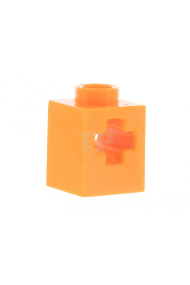 Original Accessory Custom Moc Technic Brick 1 X 1 Axle Perforated Orange Brick 4 Pieces to Ship