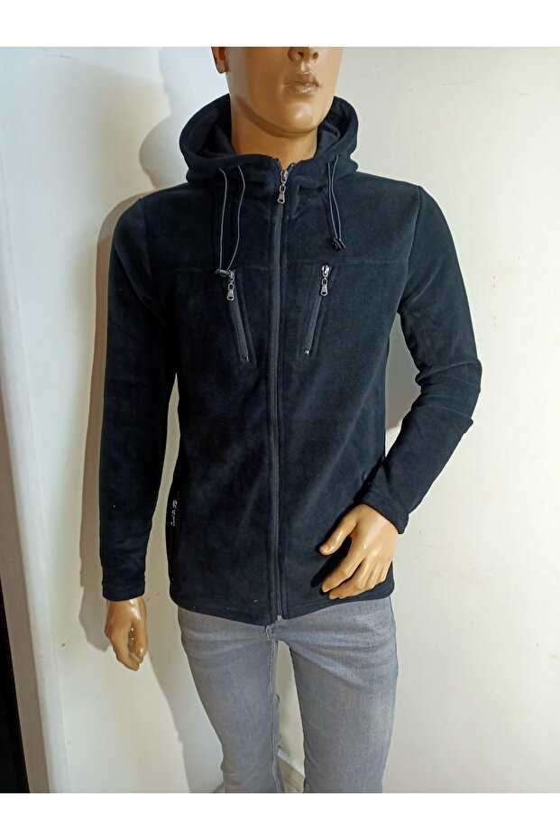 Kapşonlu Fermuarlı Polar - 6