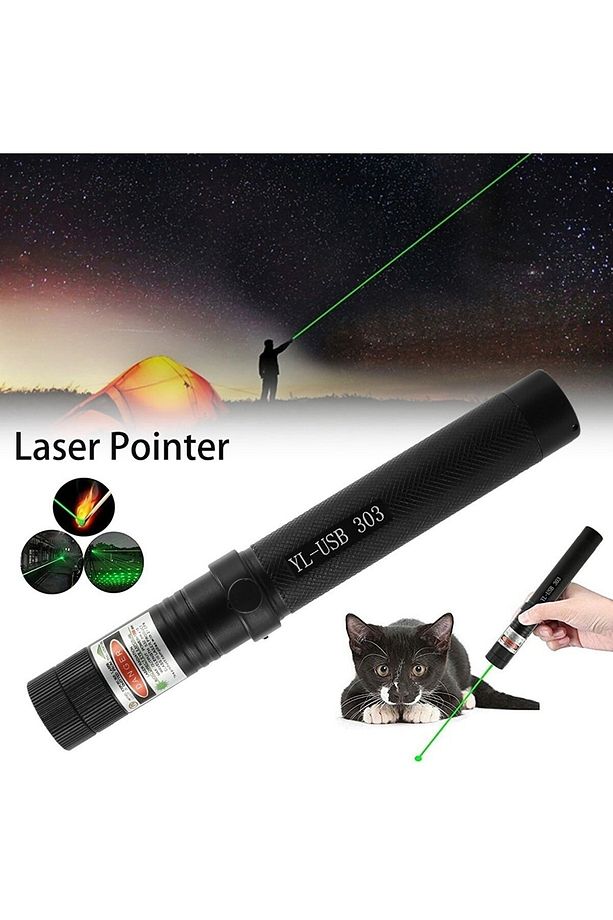 Oyuncak Yeşil Lazer Kalem Başlıklı Yeşil Lazer Pointer Turbo Işın USB Şarjlı - 2