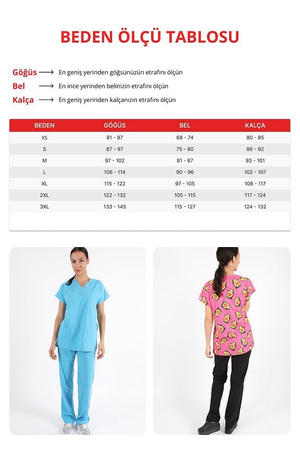 Doktor Hemşire Forması Desenli Tek Üst - Soft Likralı - Yarasa Kol - Mickey Mouse Desen - 8