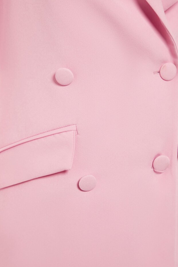 Różowa regularna podszewka tkana marynarka marynarka Twoss21Ce0137 - 9