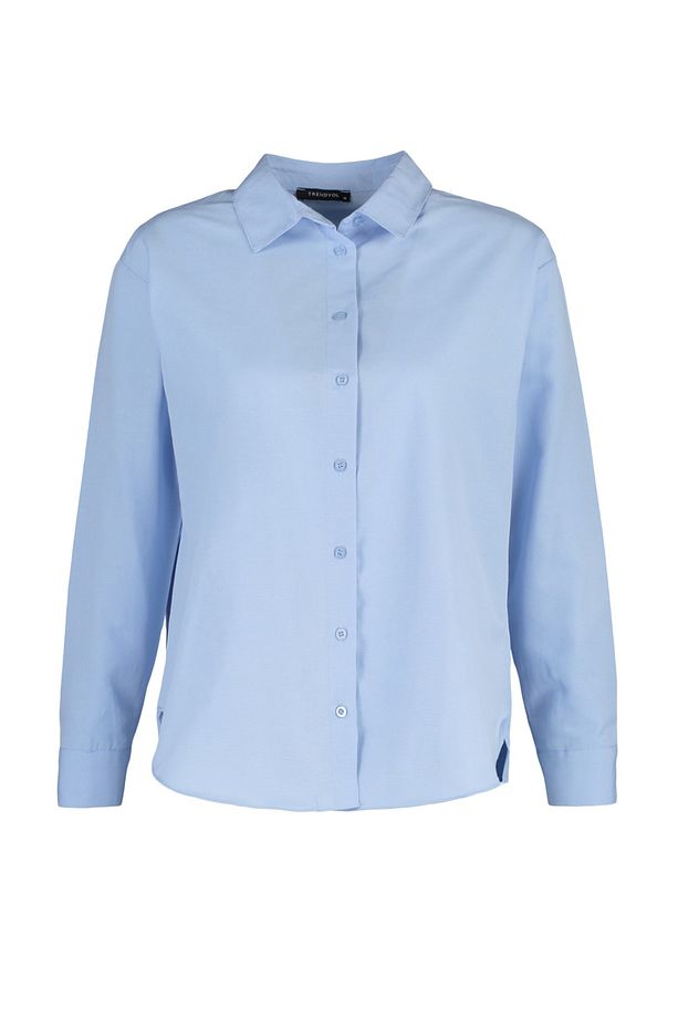 Mavi Loose Fit Pamuklu Dokuma Gömlek TWOAW20GO0107 - 6