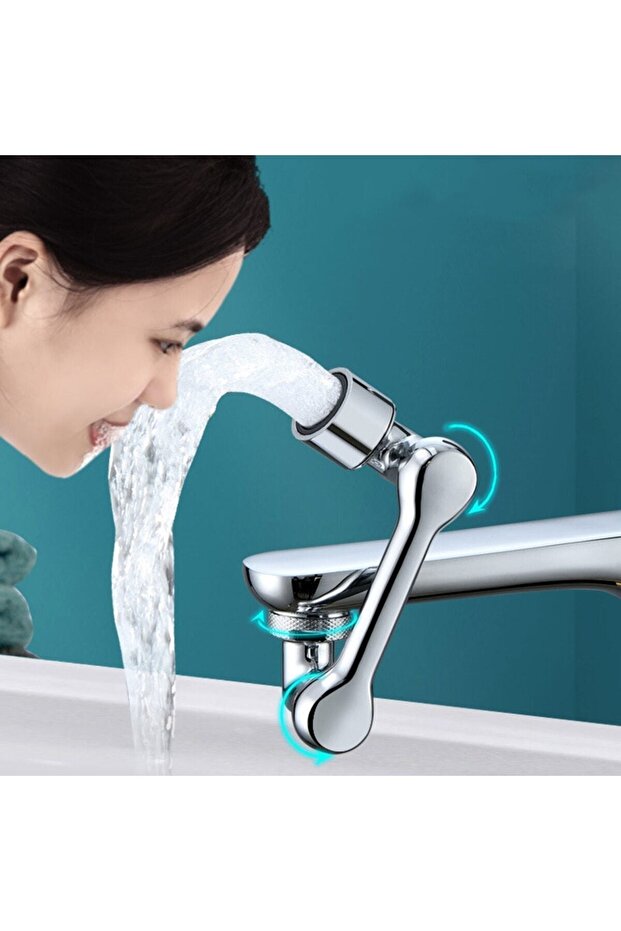 رأس صنبور مرشح ذو وظيفتين قابل للدوران 1080 درجة من الكروم - 1