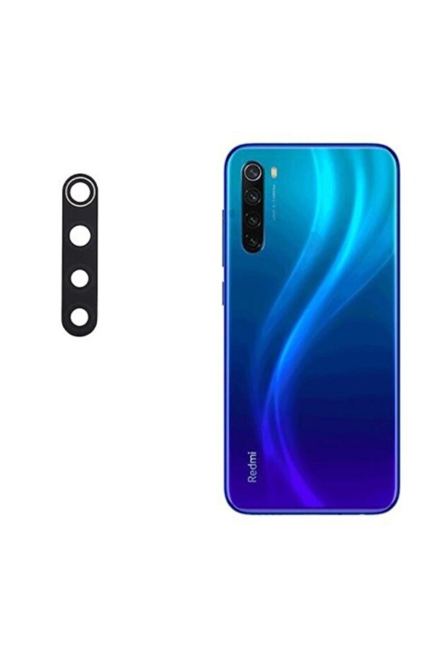 زجاج كاميرا متوافق مع هاتف Xiaomi Redmi Note 8 - أسود
