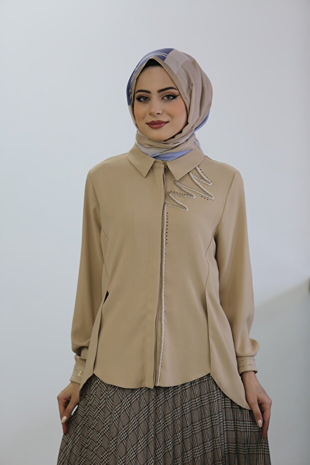 - Taş Işlemeli Pliseli Takım - 1