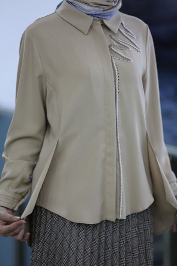 - Taş Işlemeli Pliseli Takım - 5