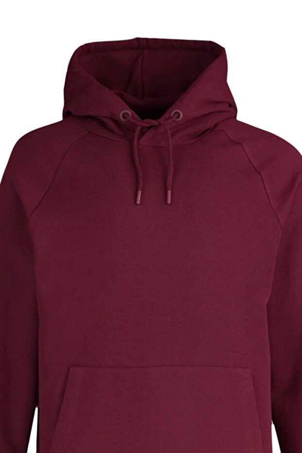 Bluza z kapturem z polaru w kolorze claret red - krój regularny TMNAW23SW00194 - 7