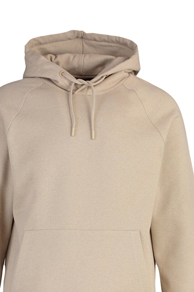 Bej Regular/Normal Kesim Kapüşonlu İçi Polar/Sıcak Tutan Sweatshirt TMNAW23SW00194 - 7