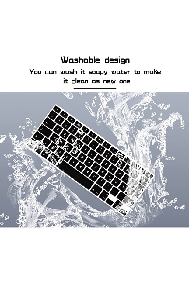 Macbook Pro 13.3' 2021 M1 A2338 Keyboard Protector Turkish Q Keyboard Silicone Pad Macpad - 8