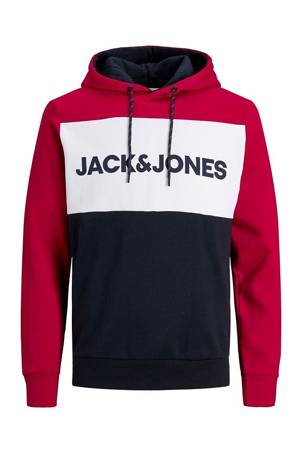 Jack&jones Essentıals	12220850	jjelogo Blockıng Sweat Hood Set Mp Noos Tango Red - 2