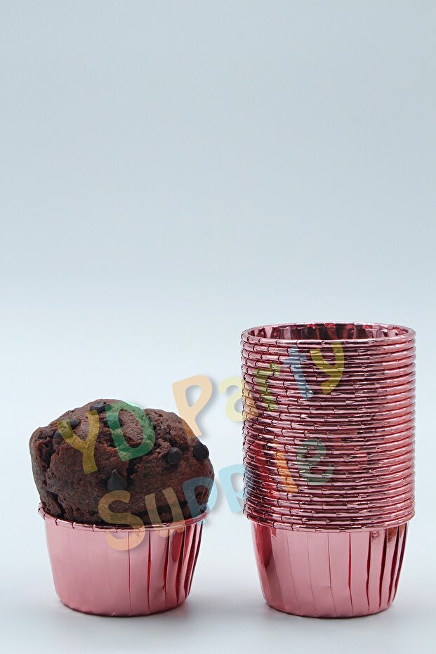 Rose Gold Metallic Muffin Cake Mold 25 Pieces 50x39
