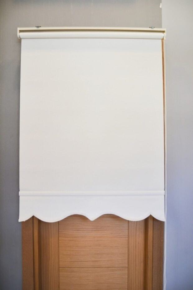 Beyaz Mat Polyester Stor Etek Dilimli - 1