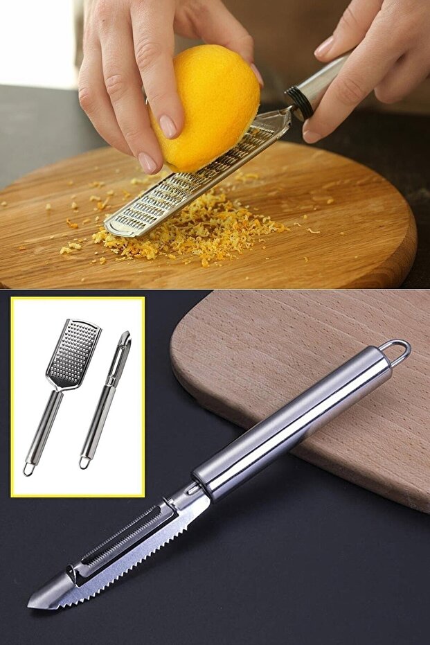 Steel Hand Grater and Peeler Set