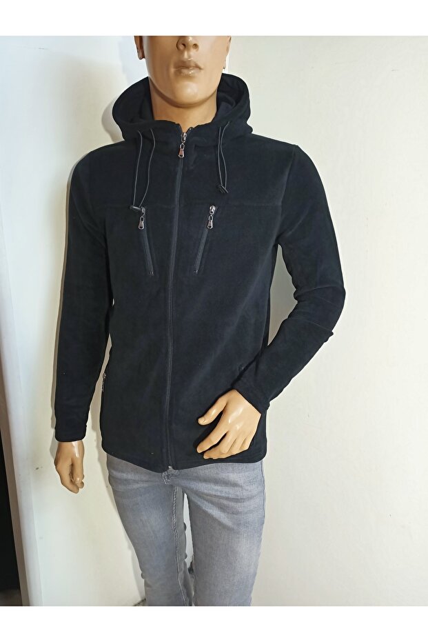 Kapşonlu Fermuarlı Polar - 2