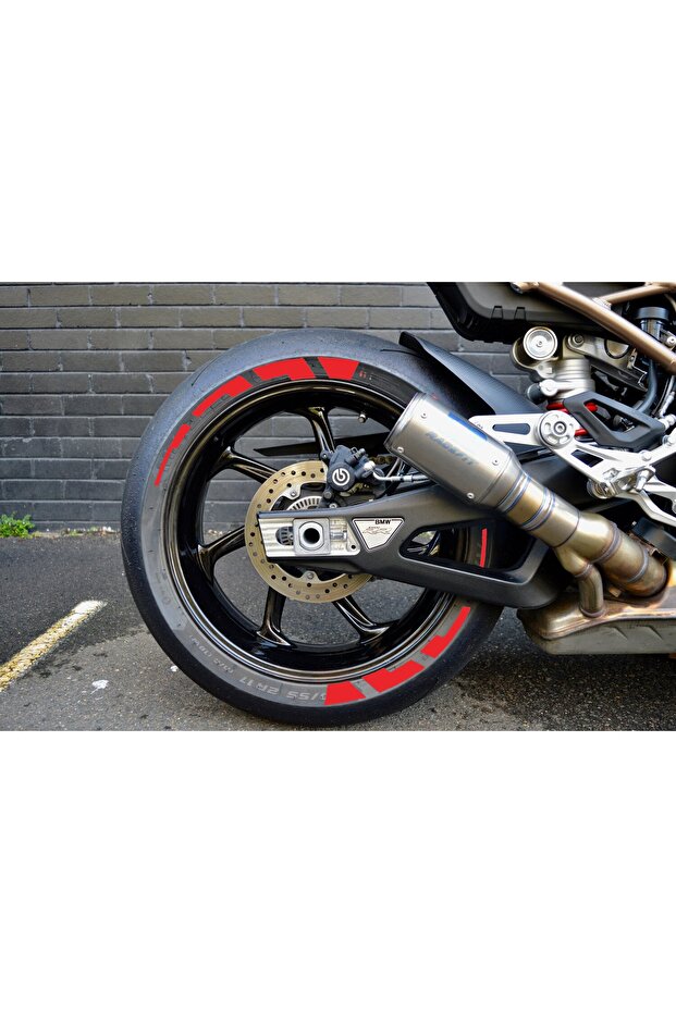 Red Motorcycle Tire Sidewall - Scooter Bike Group 4 Pieces®