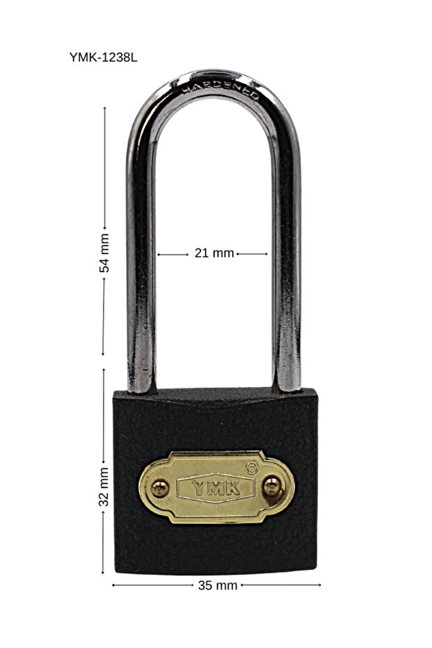 Ymk Hooked Padlock Long Gray 1 Pack (6 Pieces) 38 Mm
