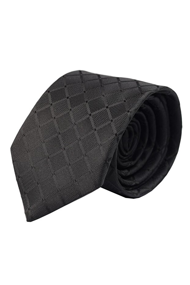 Kareli Siyah Kravat - 1