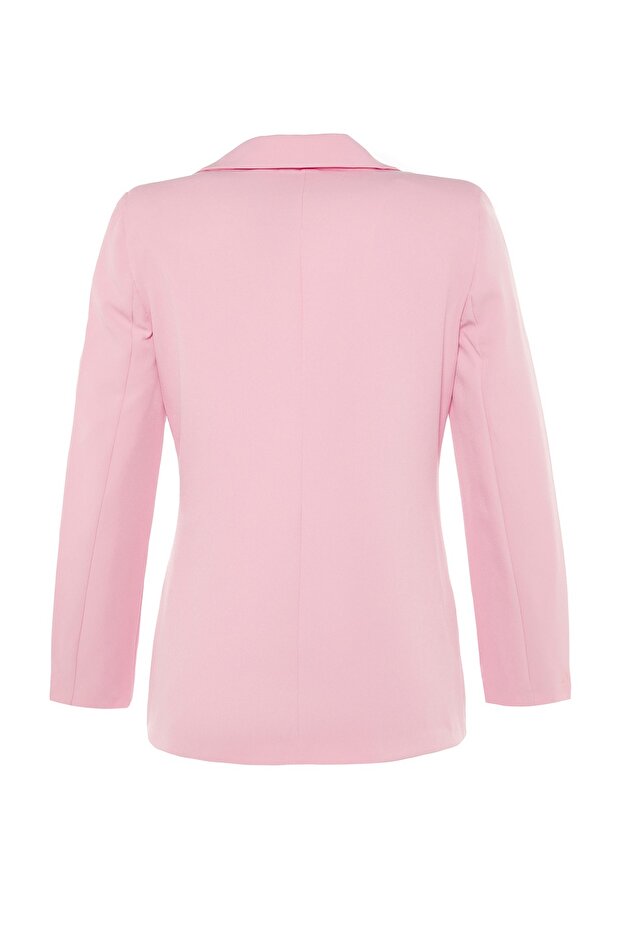 Różowa regularna podszewka tkana marynarka marynarka Twoss21Ce0137 - 10