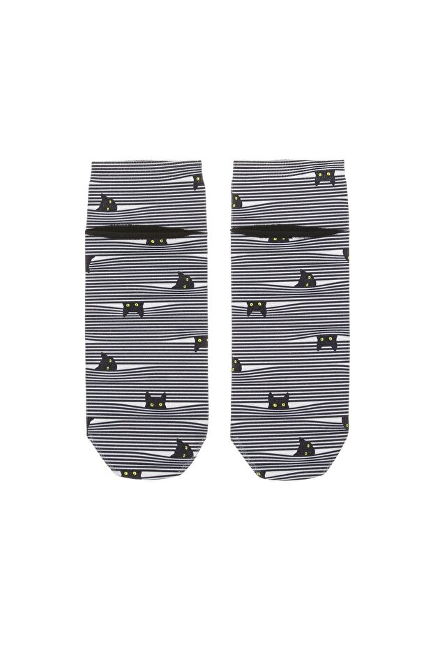 جوارب منقوشة على شكل قطة سوداء - 2