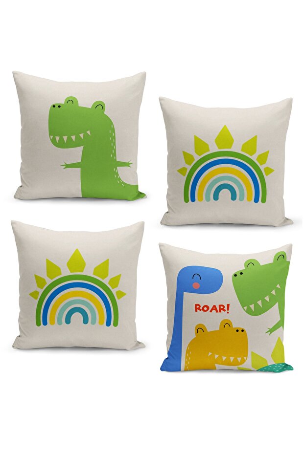 4-Piece Throw Pillow Cover Set Kids Baby Room Digital Printed