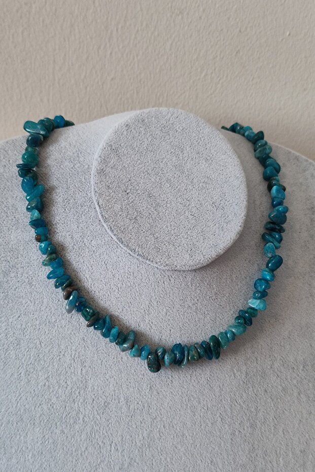 Certified Apatite Natural Stone Cracked Stone Necklace