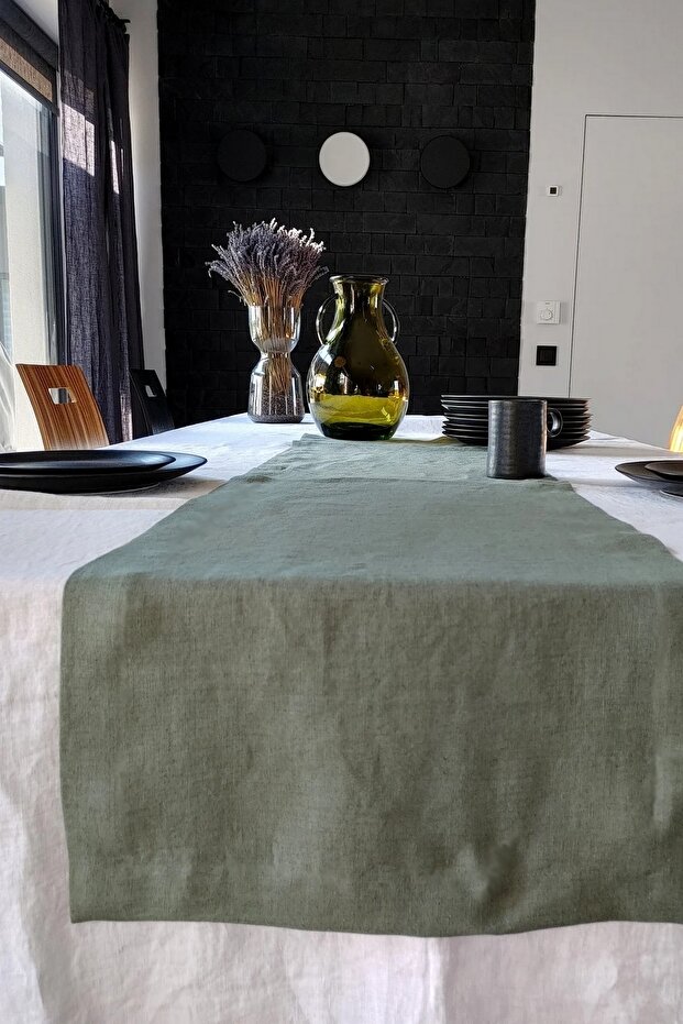 Yıkanmış Keten Runner - 1