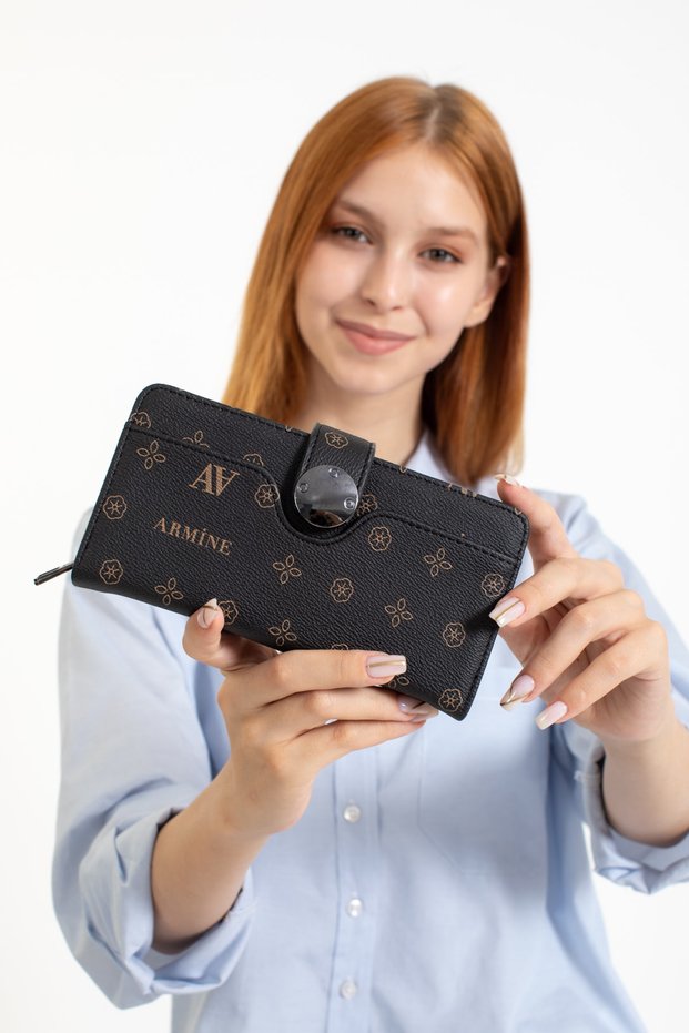 C04 Printed Women's Wallet Black