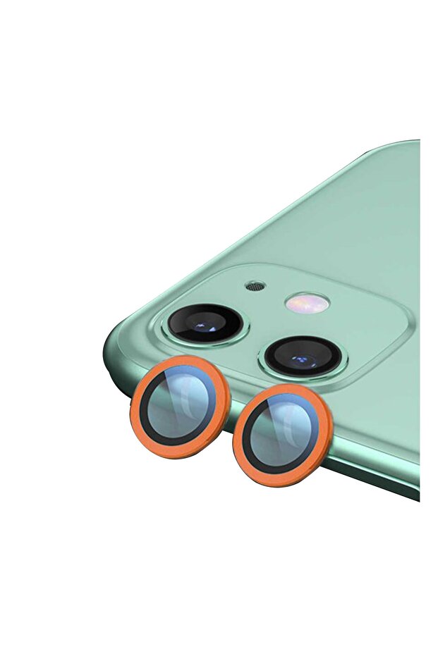 واقي زجاجي لكاميرا Apple Iphone 11 متوافق مع سلسلة الفوسفور - برتقالي - 1