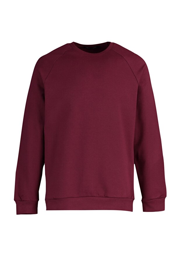 Bordo Regular/Normal Kesim İçi Polar/Sıcak Tutan Sweatshirt TMNAW23SW00189 - 6