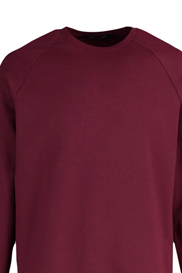 Bordo Regular/Normal Kesim İçi Polar/Sıcak Tutan Sweatshirt TMNAW23SW00189 - 7