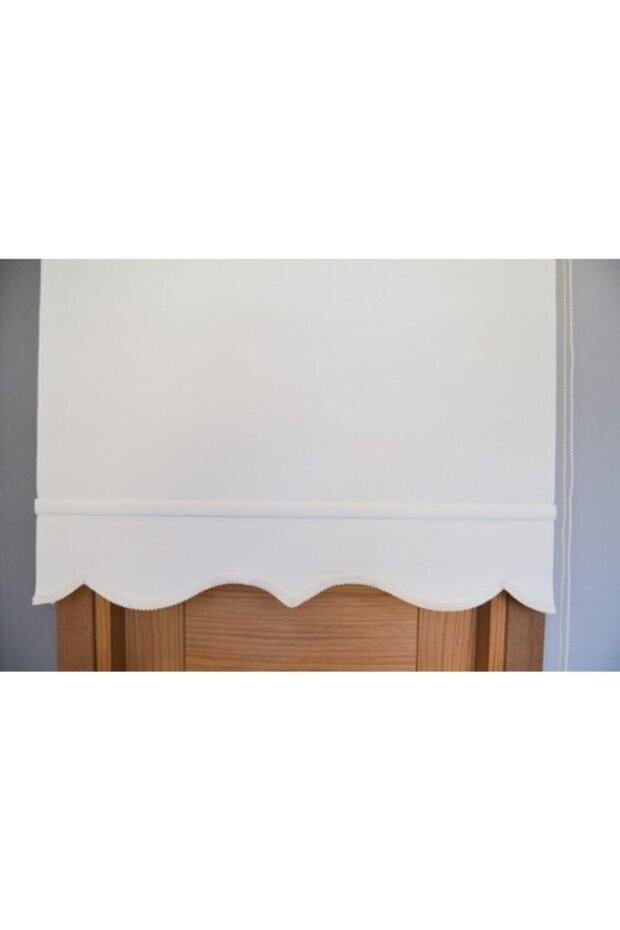 Beyaz Mat Polyester Stor Etek Dilimli - 2