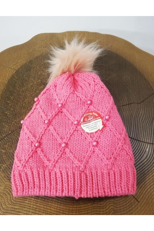 Girl's Fleece Beret with Pearls 2140-01-061