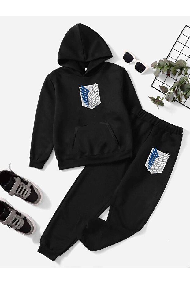 Hooded One Titan Printed Girls/Boys Sweatshirt & Tracksuit