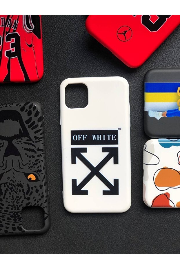 حافظة إطلاق بنمط أوف/أبيض متوافقة مع موديلات Iphone 11 Pro Max - 1