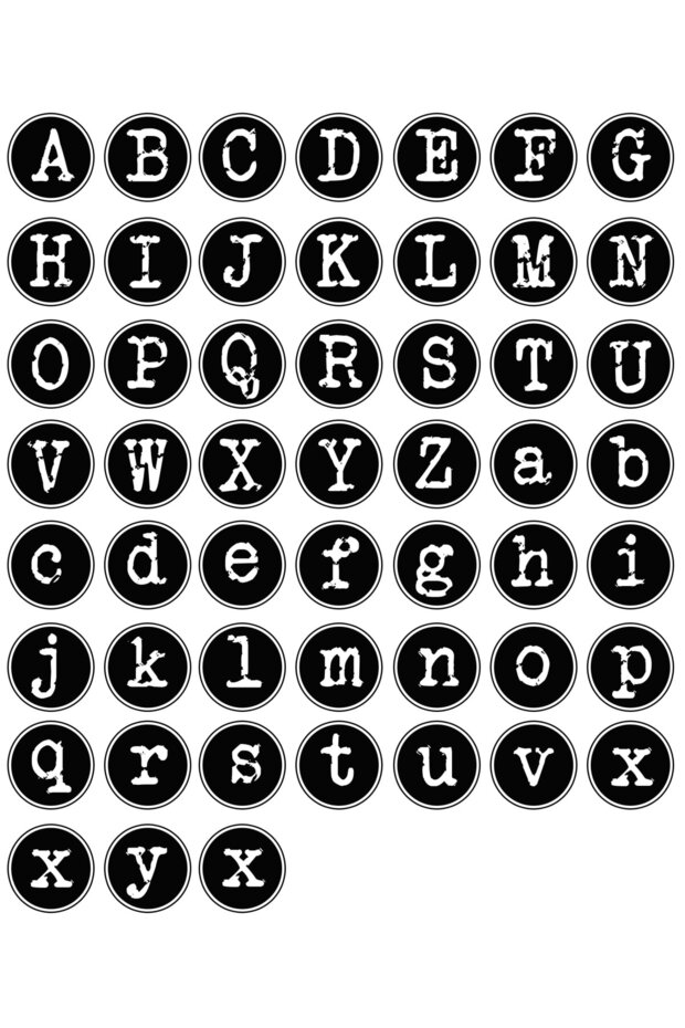 Letters Themed Tag (2 Sets of 2x2 Cm)