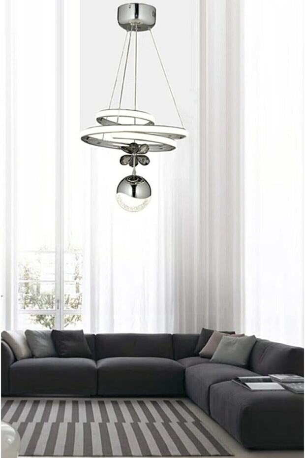 Sarkıt Power Led Avize Kelebekli Ledli Avize Krom - 2