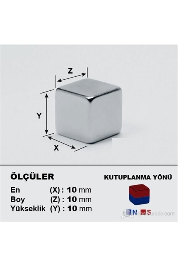 Çok Güçlü Neodyum Mıknatıs Küp 10x10x10 Mm (5 Adet) - 4