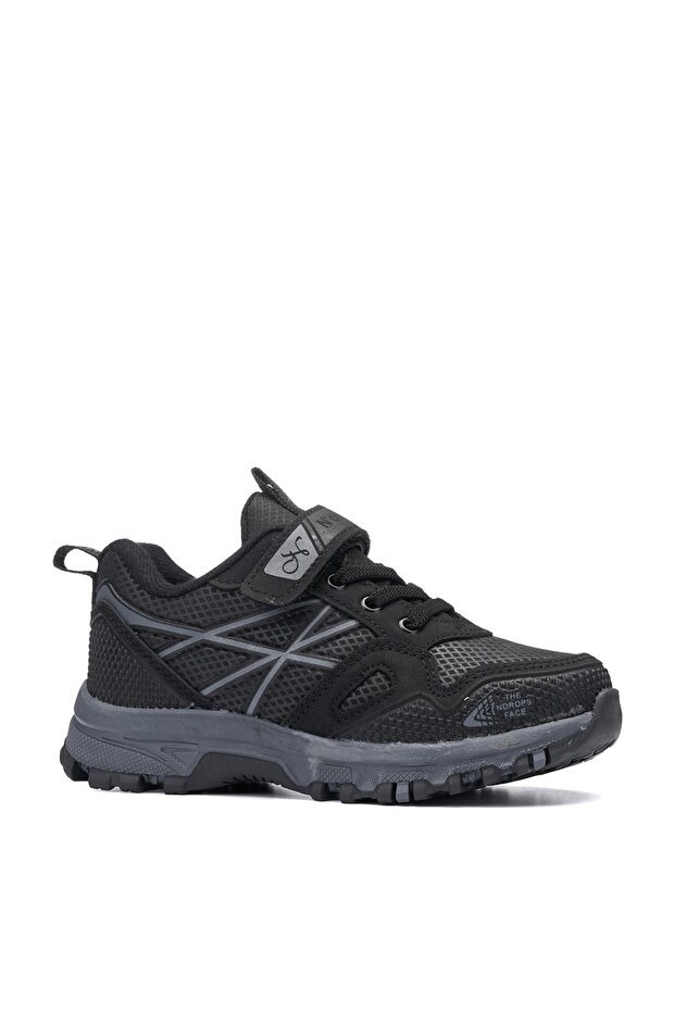 Durable, Waterproof, Orthopedic, Velcro, Black-smoked Children's Trekking Shoes