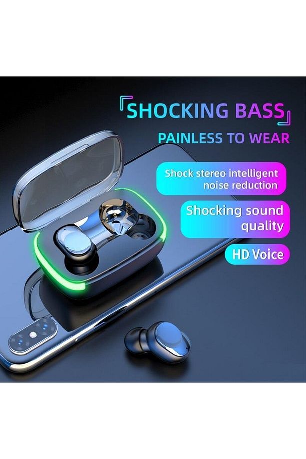 Y60 Tws Bluetooth 5.1 Kulaklık Kablosuz Ios / Android Için Mikrofonlu Kulaklık Siyah - 3