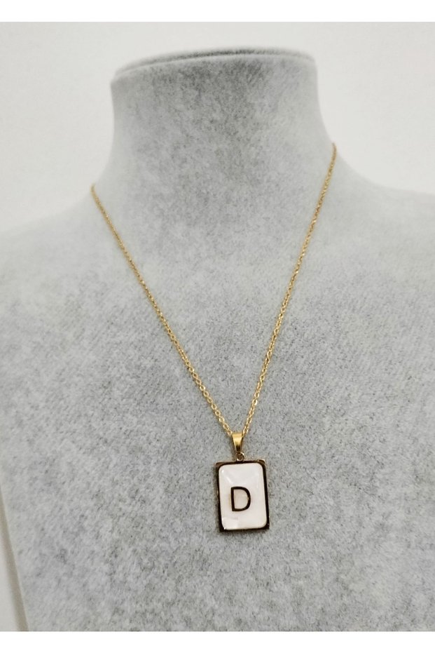 Women's Pearl Stone Steel Letter Necklace