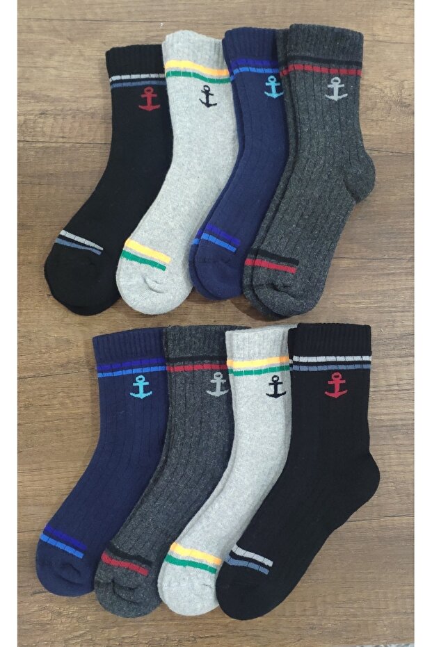 Children's 8 Pairs Thick Towel Thermal Socks Toe Seamless Premium Series