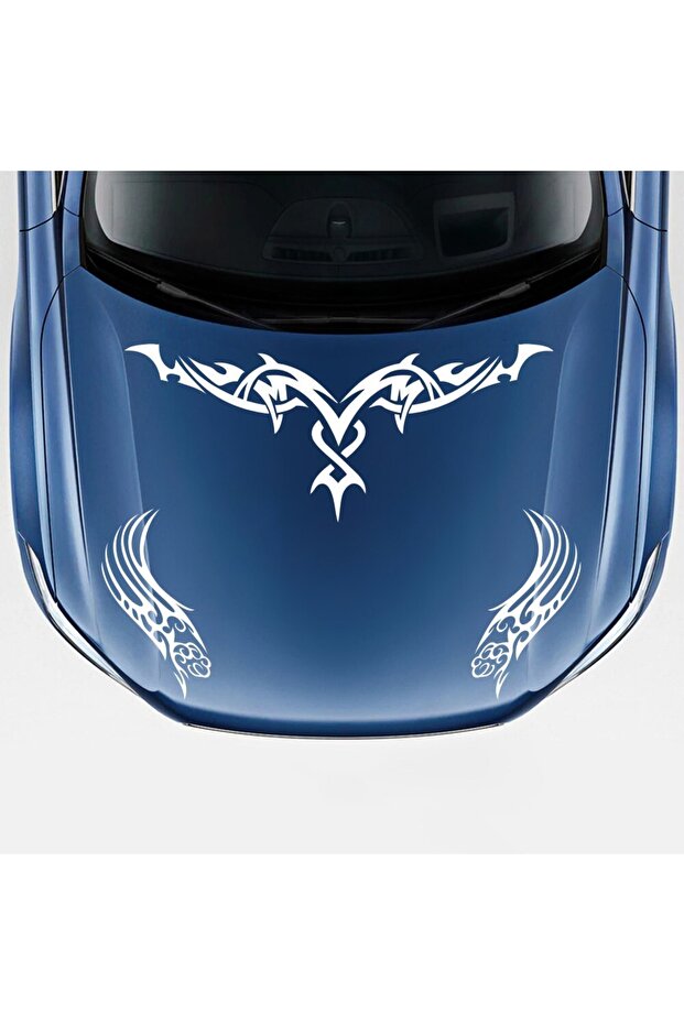 Auto Car Hood Sticker Decal - Aura- White
