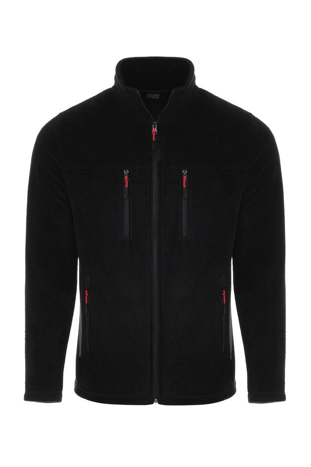 Unisex Black 4 Pockets Zipped Crown Model Outdoor Polar