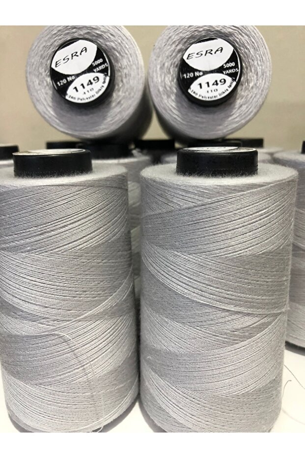 خيط خياطة بوليستر ملون رقم 120 رمادي فاتح 1149 - 1