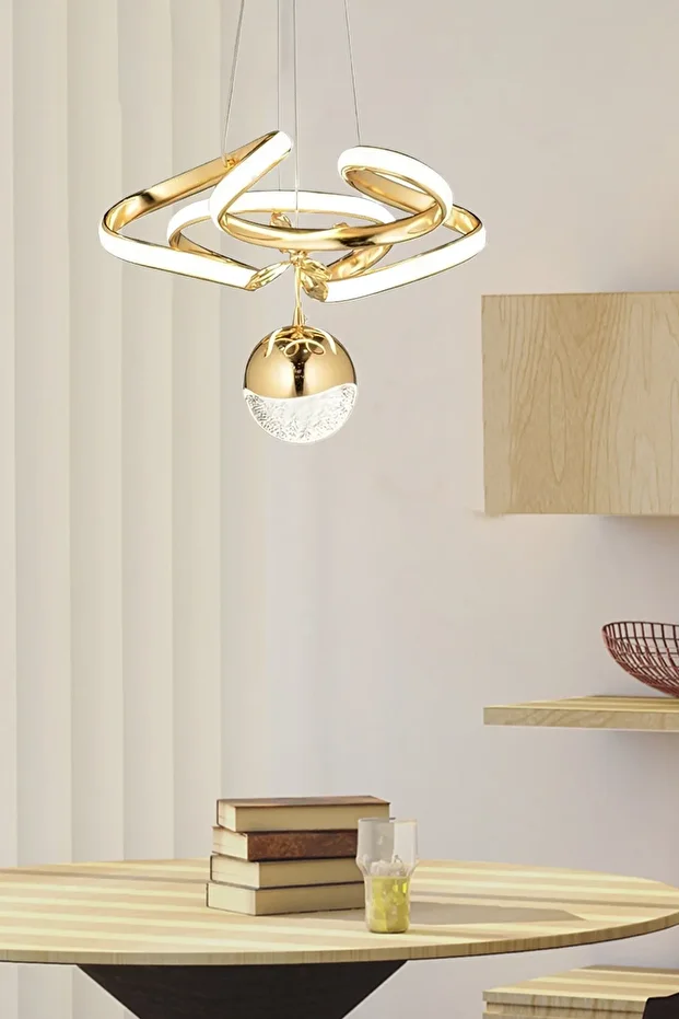 Sarkıt Power Led Avize Concept Ürün Gold Sarı Ledli Avize - 1
