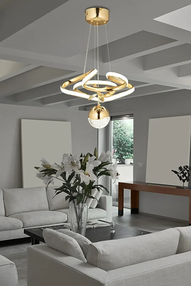 Sarkıt Power Led Avize Concept Ürün Gold Sarı Ledli Avize - 2