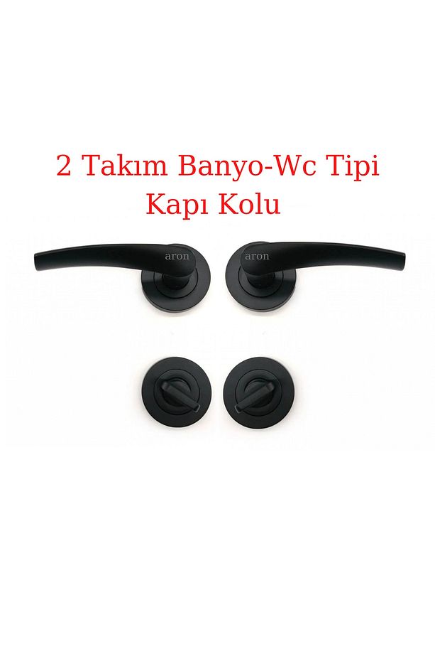 (7 TAKIM) Rozetli Kapı Kolu ***3 1*** Daire Seti Brawo Siyah (5 ODA - 2 BANYO / WC) - 3