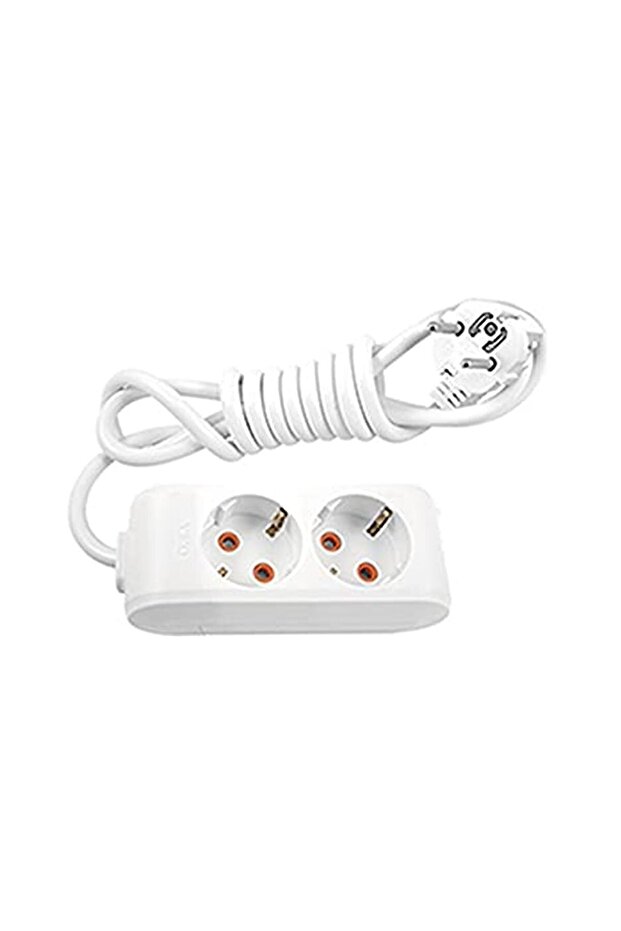 مقبس مزدوج متعدد الاستخدامات مع كابل مؤرض- 3 متر - 1