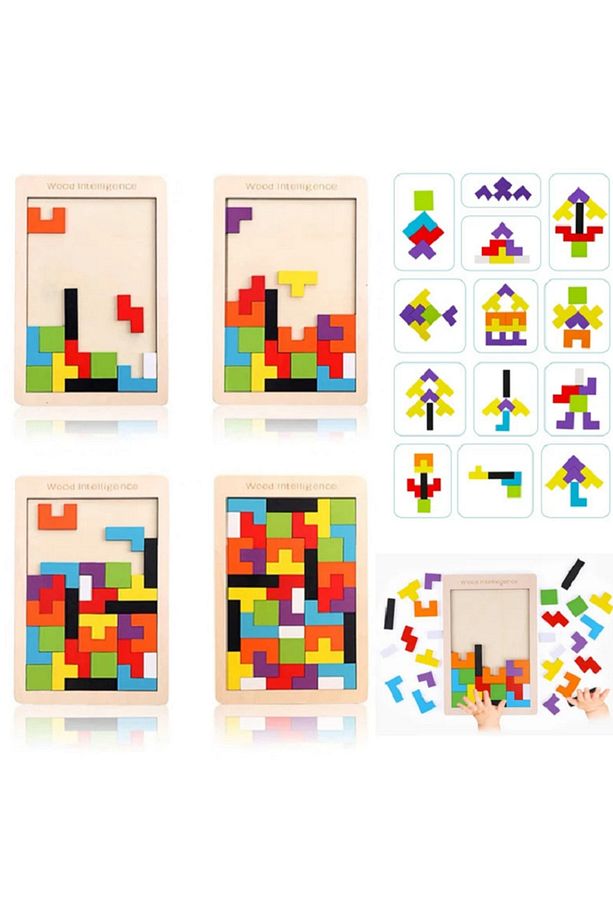 Ahşap Tahta Yapboz Ve 3d Tetris Oyunu Zeka Ve Beceri Oyunu - 4